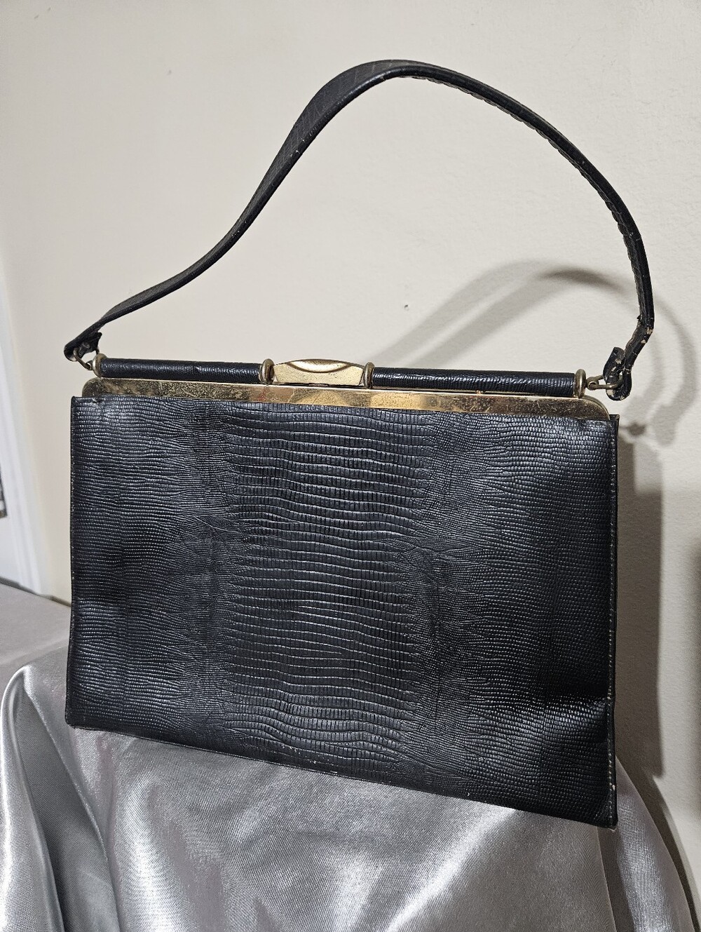 VTG 50s 60s Lizard Leather Handbag